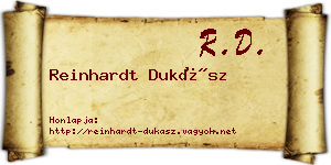 Reinhardt Dukász névjegykártya